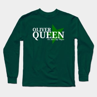 Oliver Queen For Star City Mayor - Green Star Design Long Sleeve T-Shirt